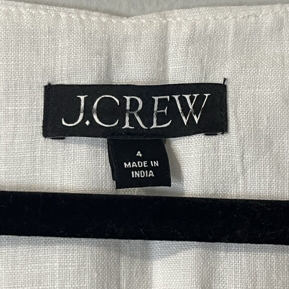 J. Crew Scoopneck Linen Vest Size 4 White NEW Coastal Preppy Nautical Casual - Picture 4 of 11